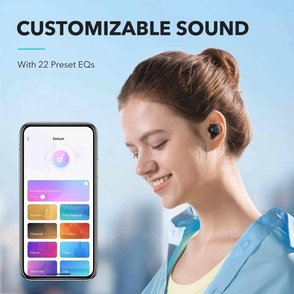 Anker Soundcore A25i Bluetooth 5.3, App Custom Sound 28 Hours Playtime Water Resistant 2 Microphones for Clear Calls Unique Earphone Mode - Black
