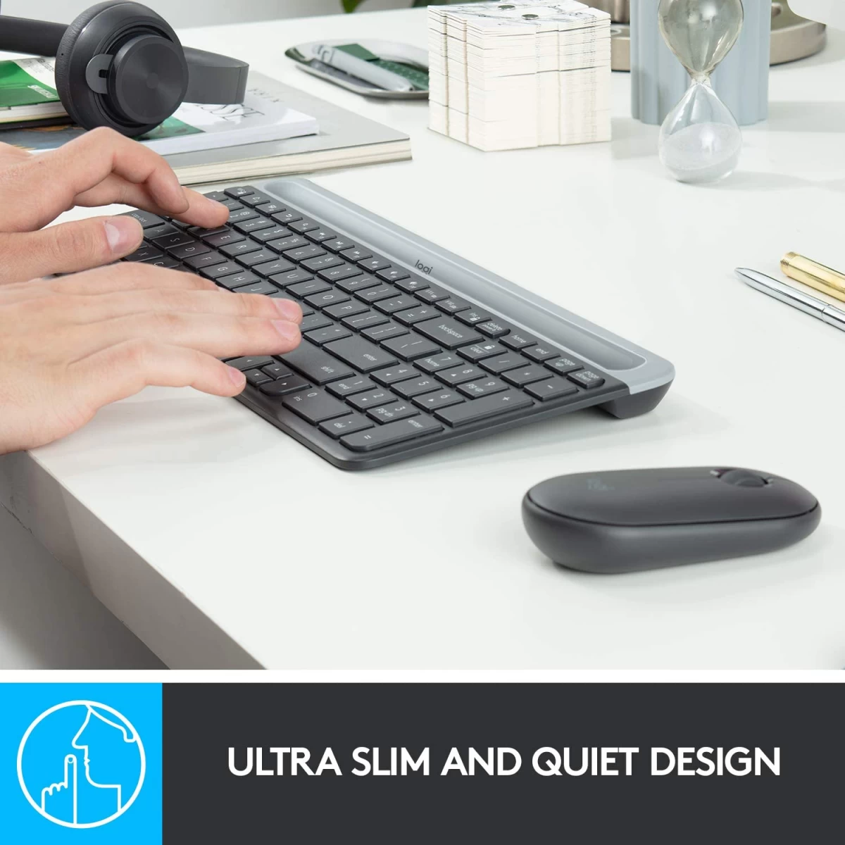 Logitech MK470 SLIM Wireless Keyboard and Mouse Combo Arabic / English Layout