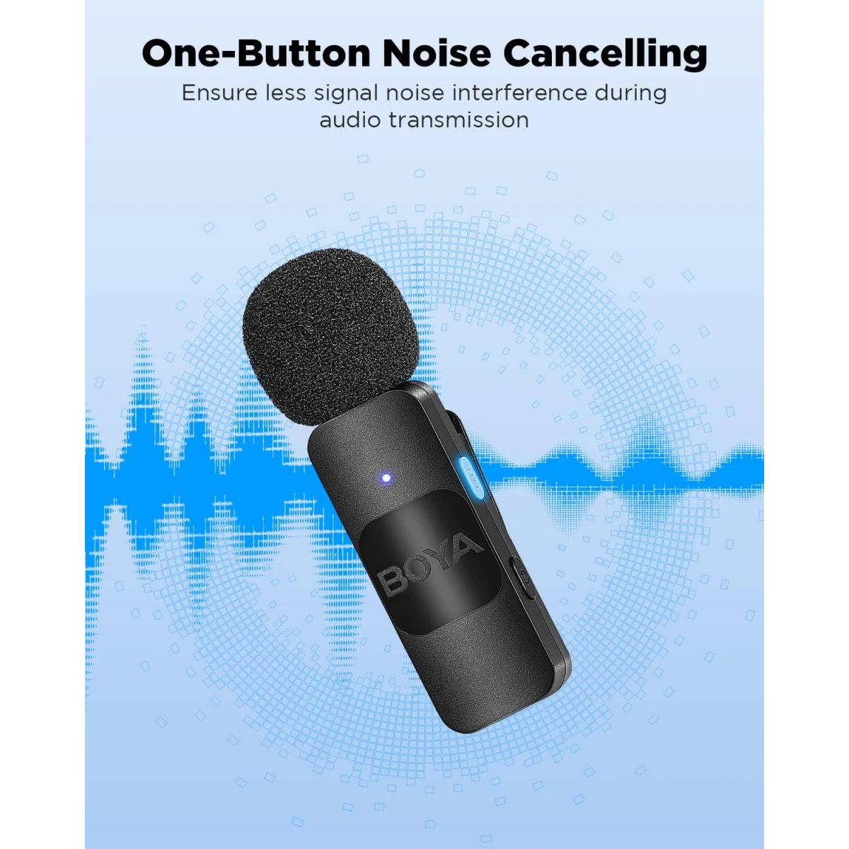 BOYA BY-V20 USB-C Wireless Microphone,Mini Lapel Mic with NoiseCancelling Compatibale with Android/Type-C Smartphone Laptop for YouTube Speaking Podcast Facebook Vlogging Video Recording - Black
