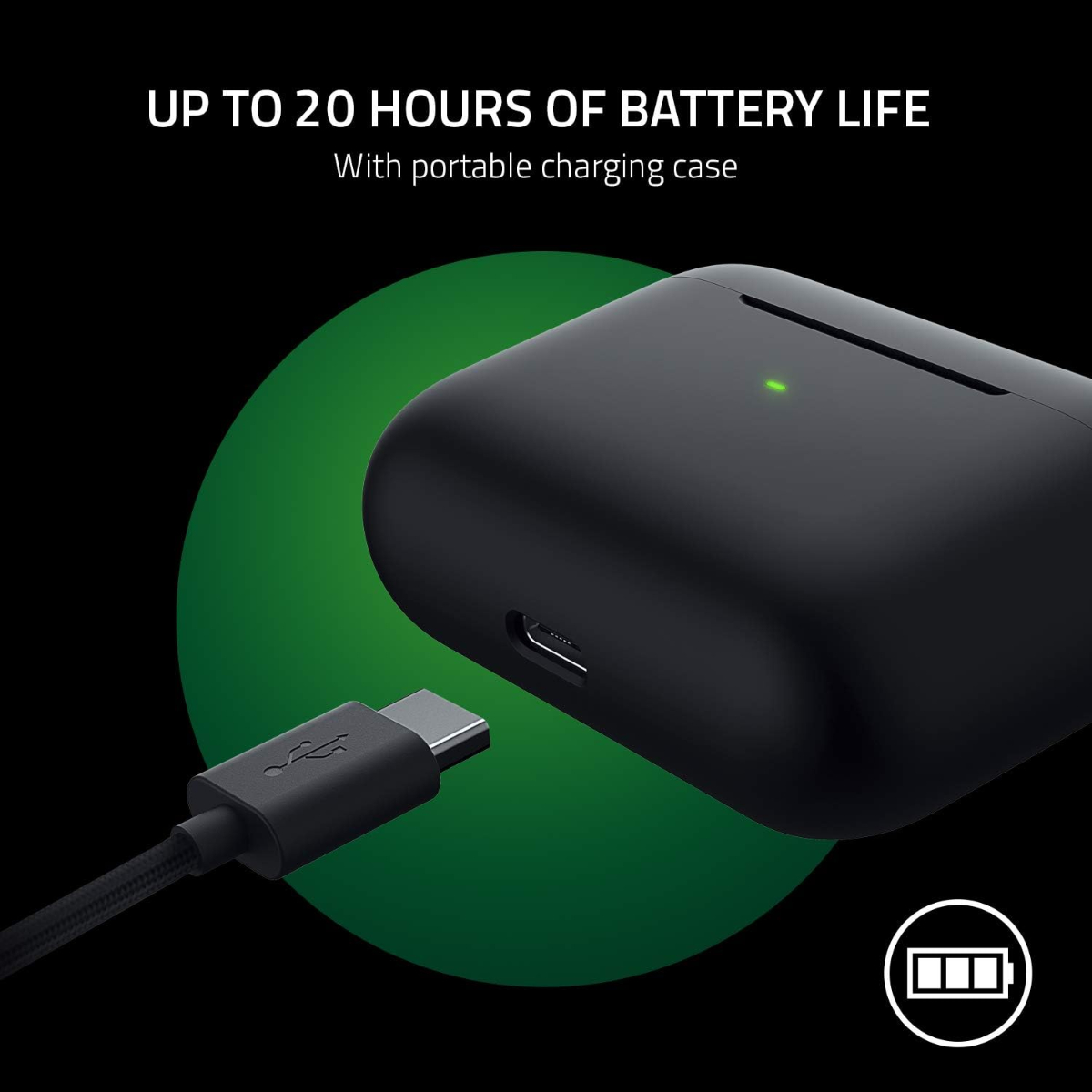 Razer Hammerhead True Wireless Pro Bluetooth Gaming Earbuds (2020 Model): THX Certified - Advanced Hybrid Active Noise Cancellation - 60ms Low-Latency - Touch Enabled - <20 Hr Battery Life - Black
