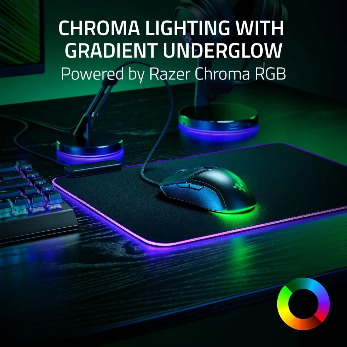Razer Cobra Wired 58g Lightweight Gen-3 Optical SwitchesChroma RGB Lighting with Underglow Precise 8500 DPI Speedflex Cable - Black