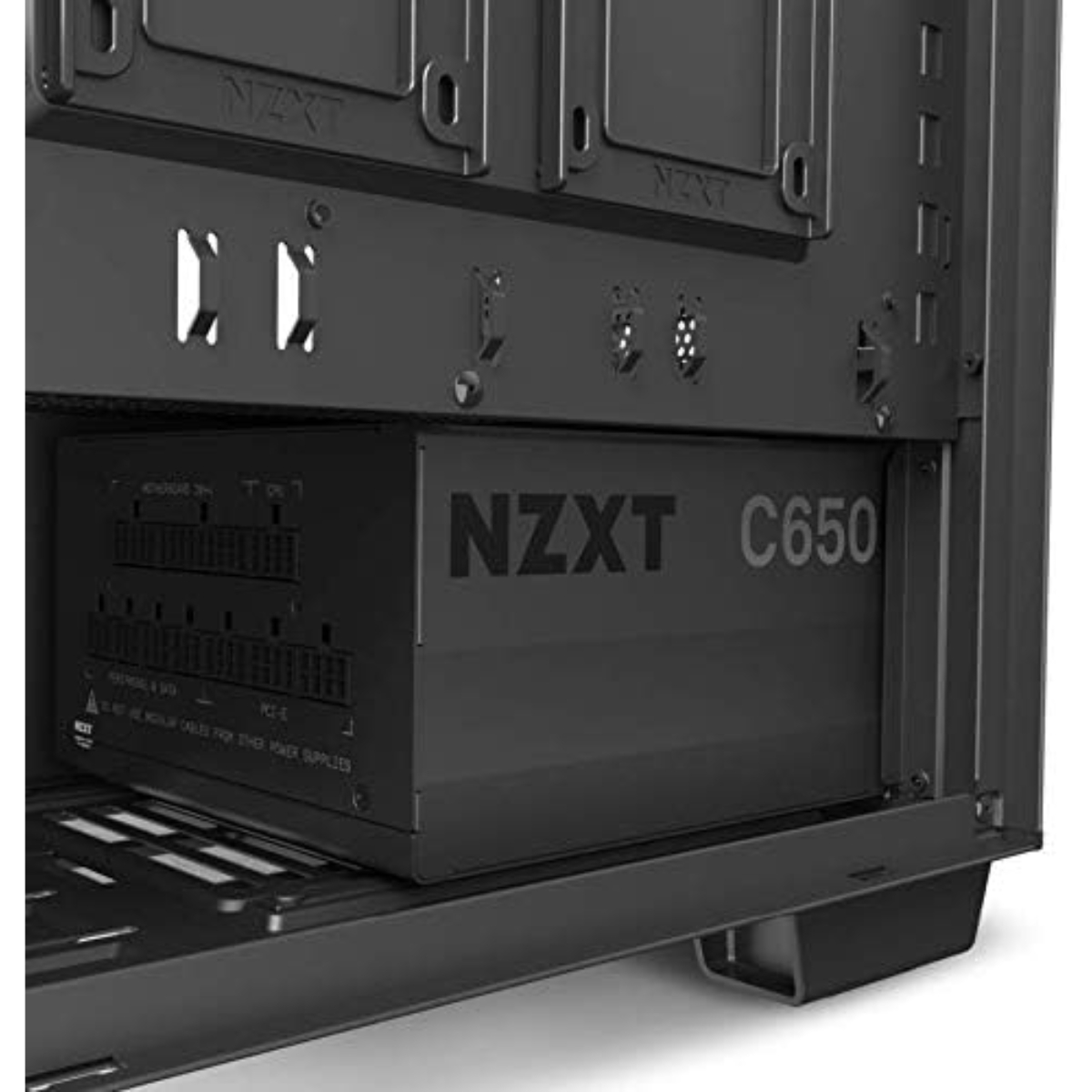 NZXT C650-NP-C650M-US 650 Watt PSU-80+Gold Certified Hybrid Silent Fan Control Fluid Dynamic Bearings Modular Design Sleeved Cables ATX Gaming Power Supply