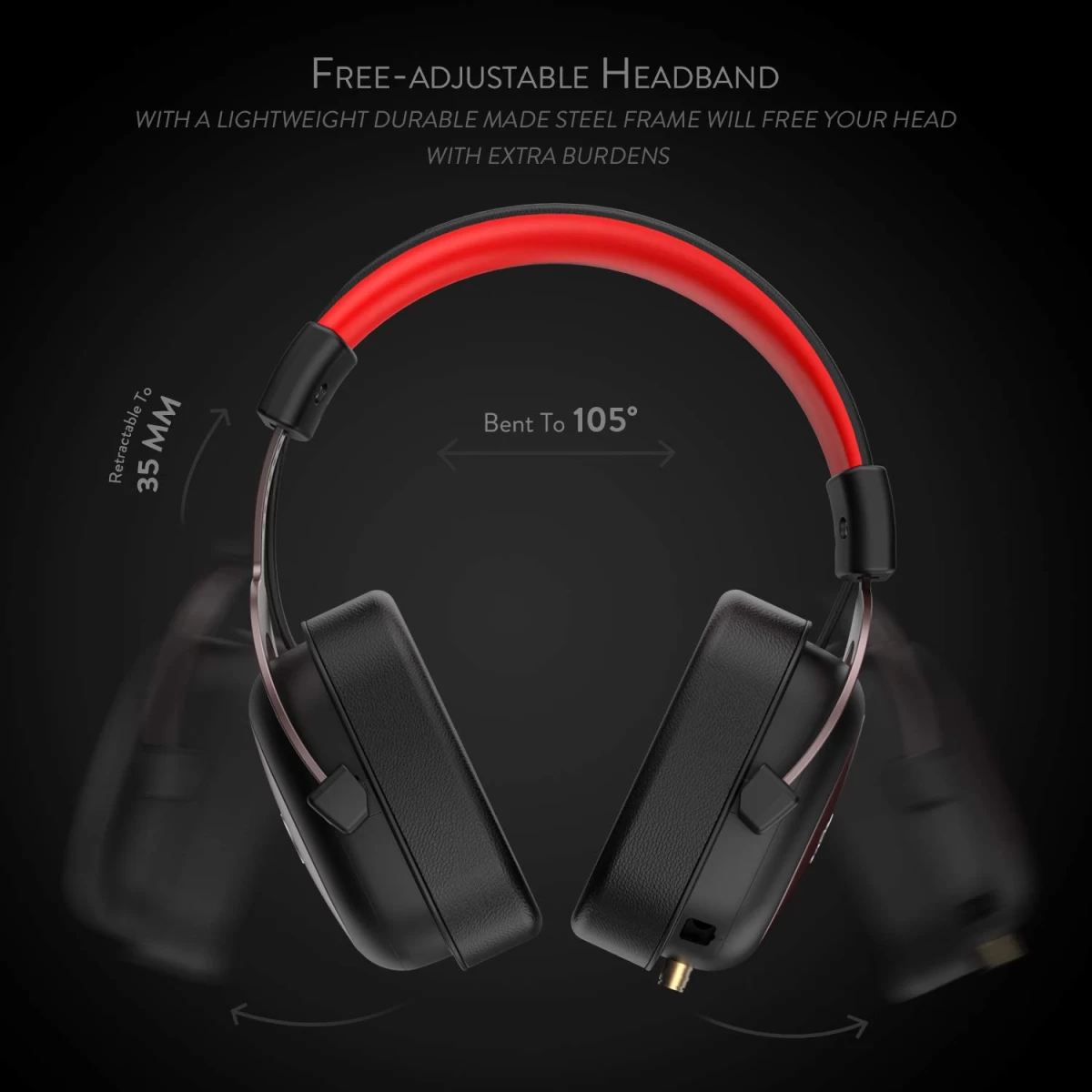 Redragon H510-1 Zeus 2 Wired 7.1 Surround Sound Memory Foam Ear Pad 53MM Drivers Detachable Mic For PCPS4/3 & Xbox One/Series X