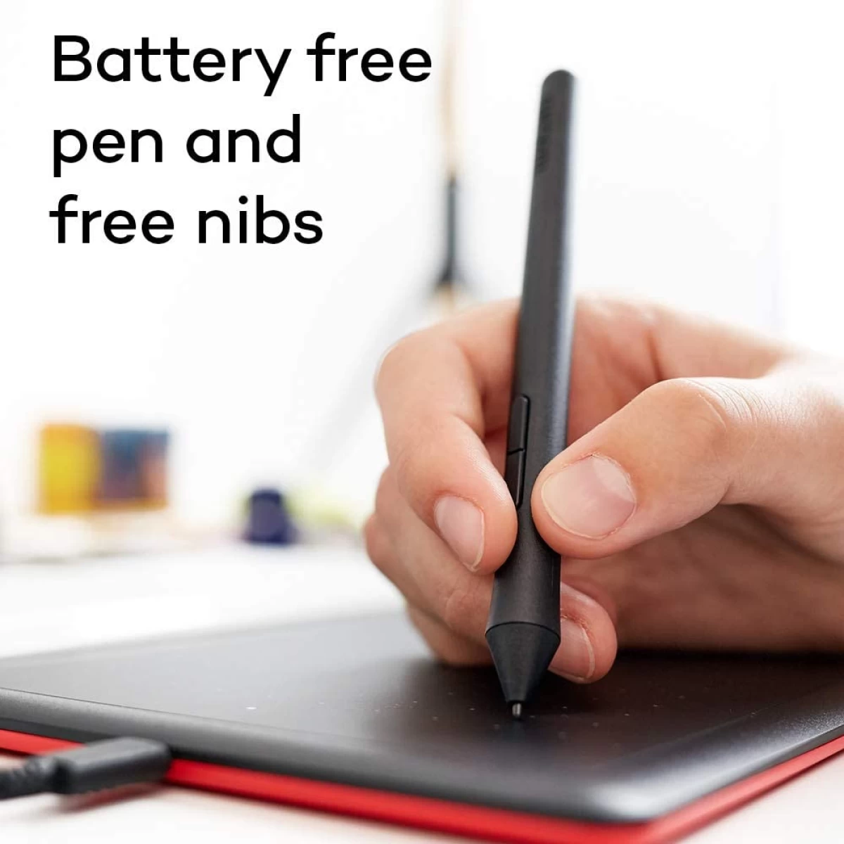 Wacom One by Wacom CTL-672-N Ideal for Work from Home & Remote Learning - Works With Chromebook (Medium) - Black
