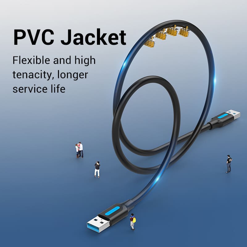Vention USB 3.0 A Male to A Male  Cable 2M Black PVC Type