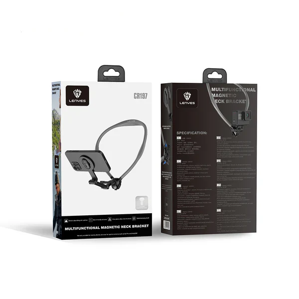 Lenyes Multifunctional Magnetic Neck Phone Holder – Black