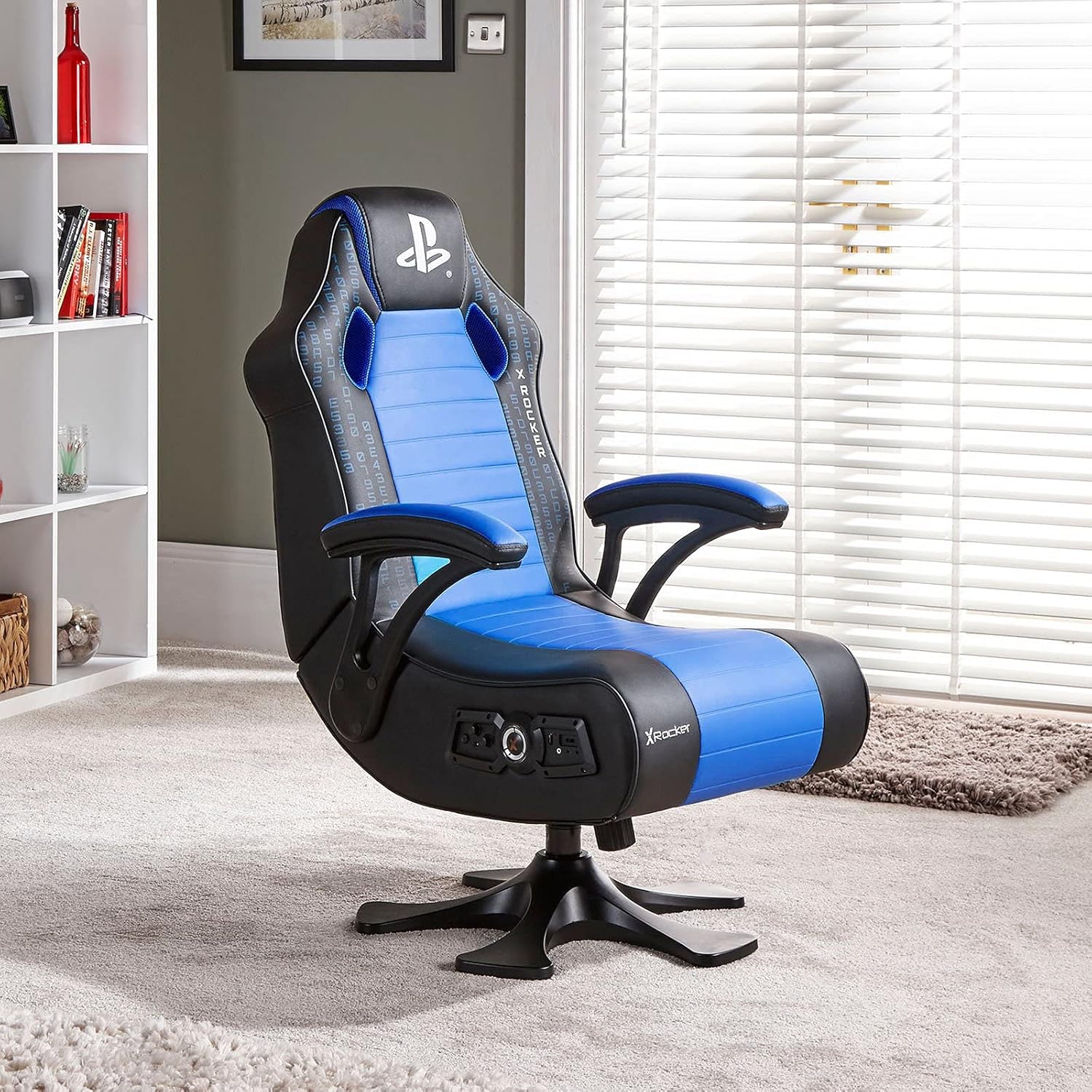 X Rocker Playstation Legend 2.1 Pedestal Gaming Chair with 2.1 Sound System, Vibration & Bluetooth