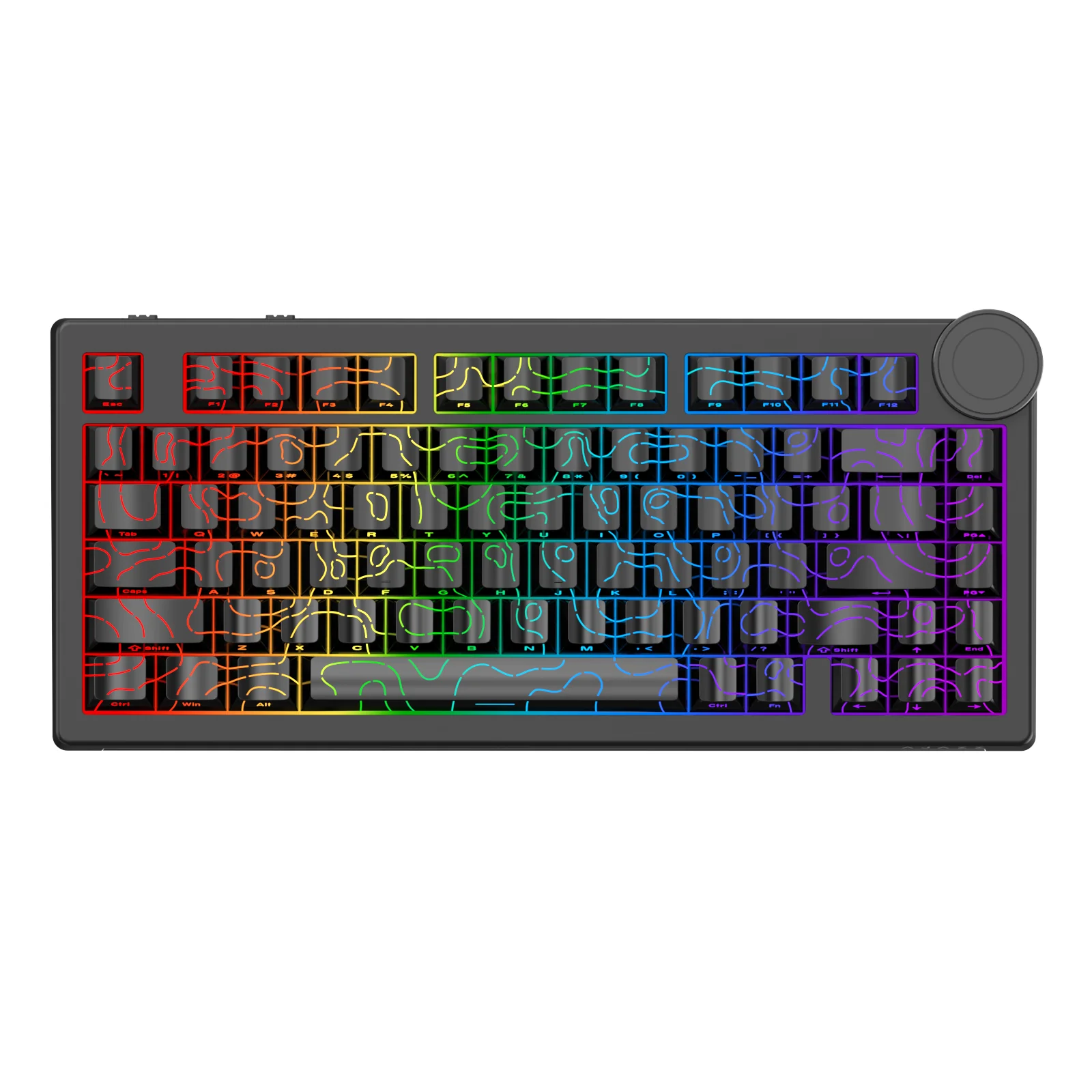 AJAZZ AK820V2 75% Hot-Swappable Gasket-Mounted 3-Mode Wired, 2.4GHz Wireless, BT Gaming Keyboard Black hover