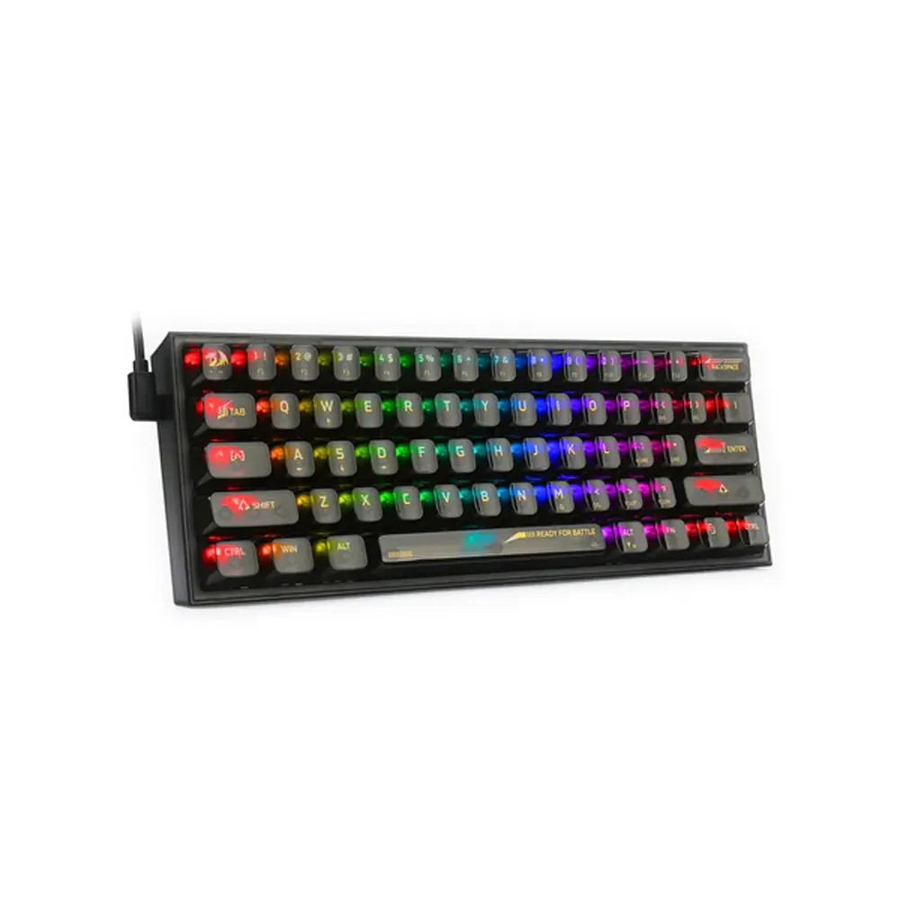 Redragon K617CTB-RGB 60% Wired RGB Gaming Keyboard, 61 Keys Compact Full-Transparent Mechanical Keyboard