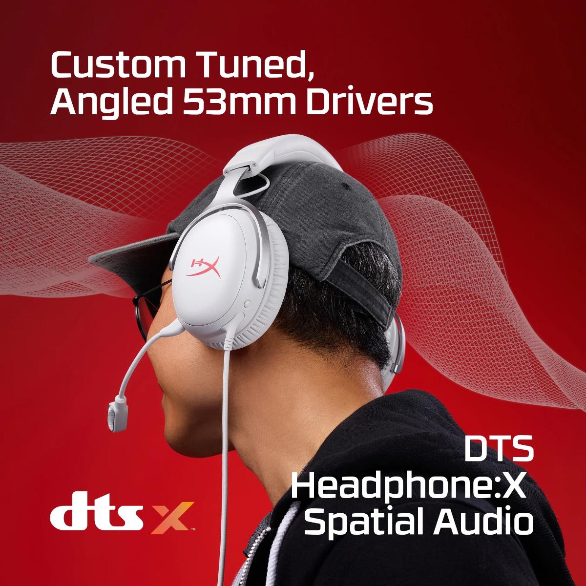 HyperX Cloud III – Wired Gaming Headset, PC, PS5, Xbox Series X|S, Angled 53mm Drivers, DTS Spatial Audio, Memory Foam, Durable Frame, Ultra-Clear 10mm Mic, USB-C, USB-A, 3.5mm