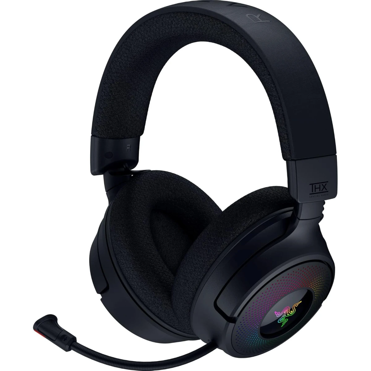 Razer Kraken V4 Wireless & Bluetooth & USB Super Wideband Mic 40mm Drivers 9 Zone RGB Lighting For PC, Mac, PS5, Nintendo Switch, Steam Deck, Smartphone - Black - alternate view