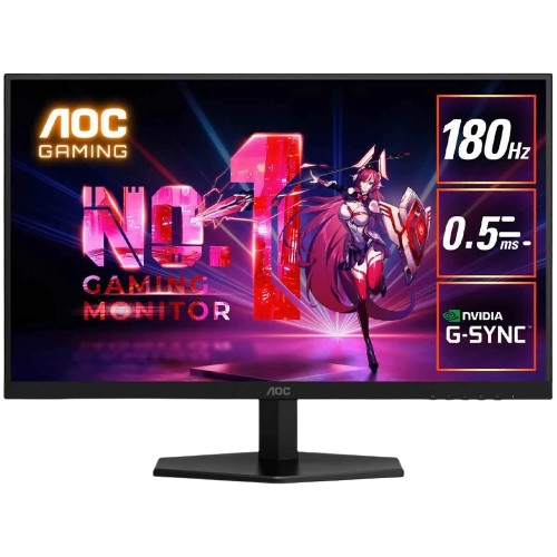 AOC Q27G40E Gaming 27" Fast IPS 2K QHD 180Hz 0.5ms HDR10 sRGB 127% Flicker-Free Six Game Modes G-Sync Compatible w/ HDMI 2.0 & DisplayPort