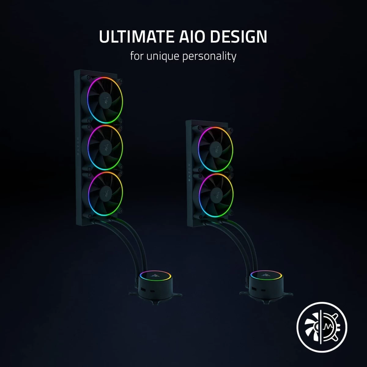 Razer Hanbo Chroma 360mm All-In-One Liquid Cooler aRGB Pump Cap Quiet Powerful aRGB Fans Silent PWM Fan RGB Chroma hover