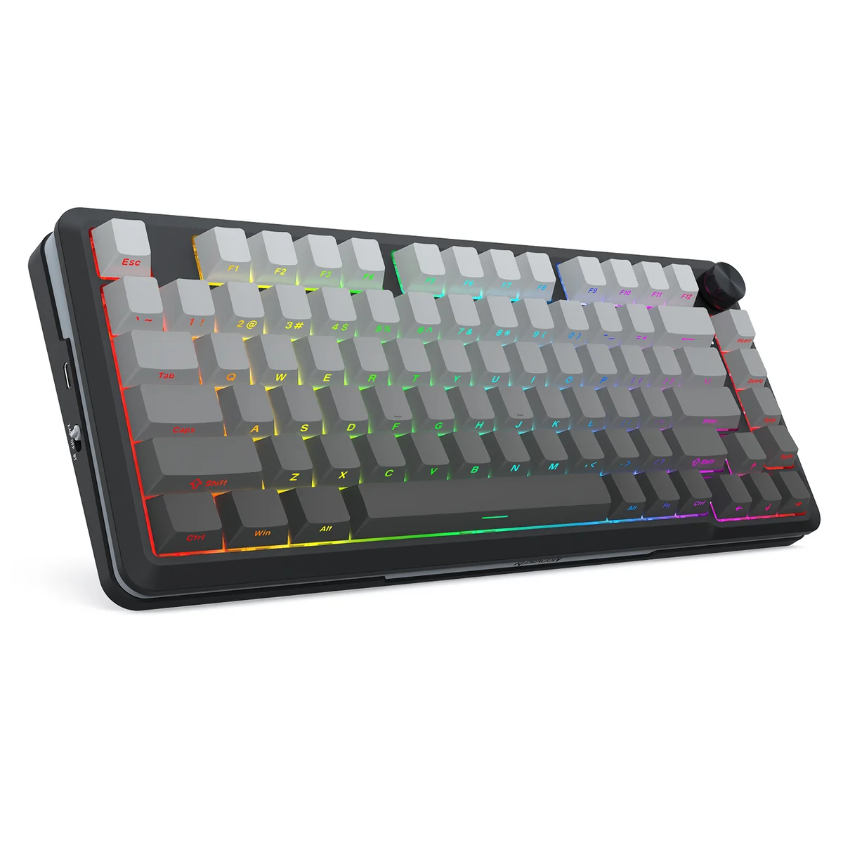 Redragon Cyrus Pro K681SP RGB Wireless 75% Hot-Swappable Gasket Mechanical Keyboard with Knob (RPC Linear Switch) (Gradient Grey) - alternate view