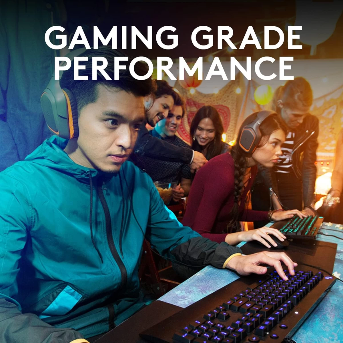 Logitech G213 Wired Dedicated Media Controls 16.8 Million Lighting Colors Backlit Keys Spill-Resistant & Durable Design - Black