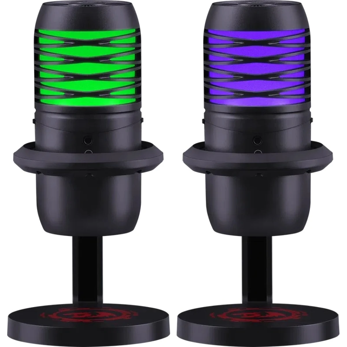 Redragon Nebula GM211 Gaming Stream USB Microphone, Cardioid Polar Pattern, Adjustable Tripod & Shock Mount, 192kHz/24-Bit, RGB Lighting, Volume Control & Mute Button, Black
