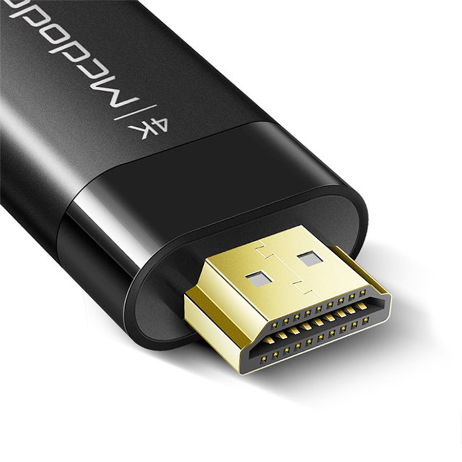 Mcdodo CA-718 High Speed Braided Nylon HDMI 2.0 Cable, Full HD 1080p, HDR, HDCP 2.2,4K UHD 2160p, for PS3 PS4 Xbox One 360 HDTV Apple TV, 2m - Black