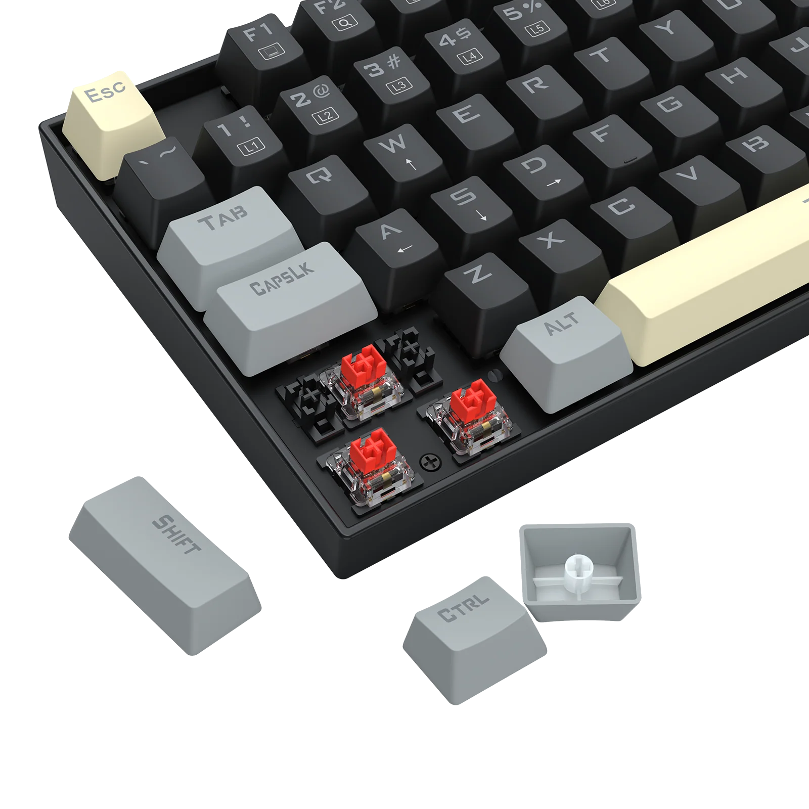 Redragon K552 LGY-R KUMARA edition,Wired Rainbow Mechanical Gaming Keyboard with High-precision machinery manufacture, Double injection keycaps - Red Switch