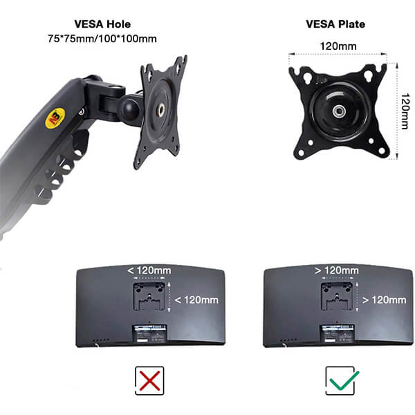 NB North Bayou F160 Dual Monitor Desk Mount Stand Full Motion Swivel Computer Monitor Arm for Two Screens 17-27 Inch