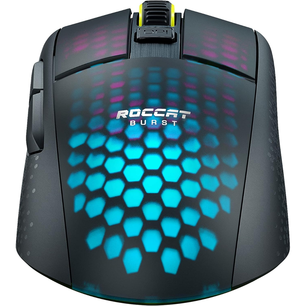 ROCCAT Burst Pro Air Lightweight Symmetrical, Wireless RGB Gaming Mouse with 19K DPI Optical Owl-Eye Sensor, Optical Switches, Titan Wheel, 81-Gram Weight – Black