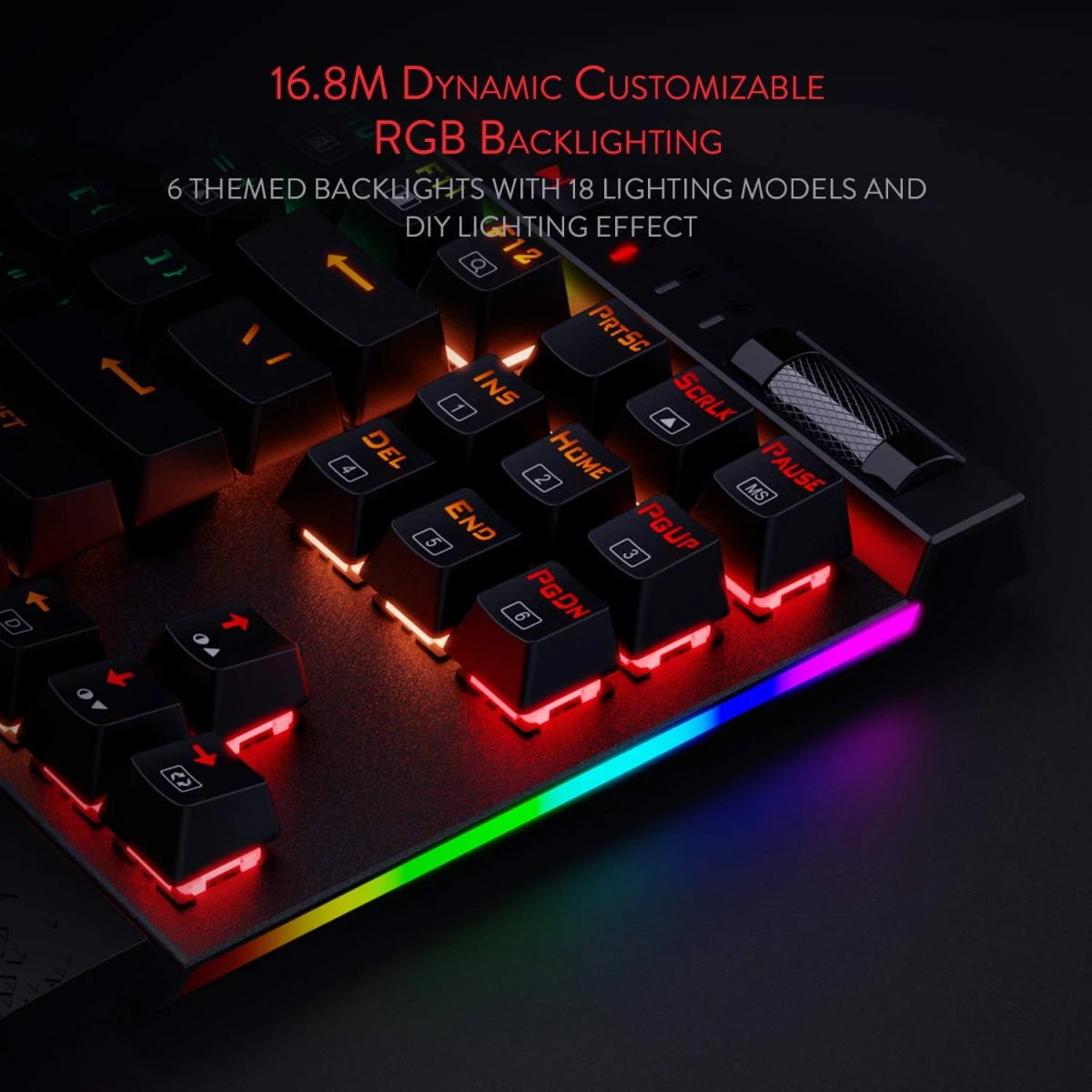 Redragon K587 PRO TKL RGB 3-Mode Wireless Mechanical 87 Keys Gaming Keyboard, 9 Dedicated Macro Keys, Media Control w/Detachable Wrist Rest, Hot-Swap Linear Red Switches