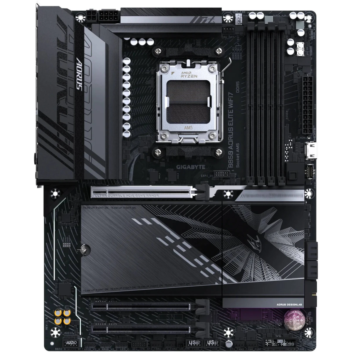 GIGABYTE B850 AORUS ELITE WIFI7 AM5 ATX Motherboard, AMD B850 Chipset, 4x DDR5 DIMM Slots, Up to 256GB Max Memory, WiFi & BT Connectivity, 1 x PCIe 5.0 x16, 3 x M.2 Slots hover