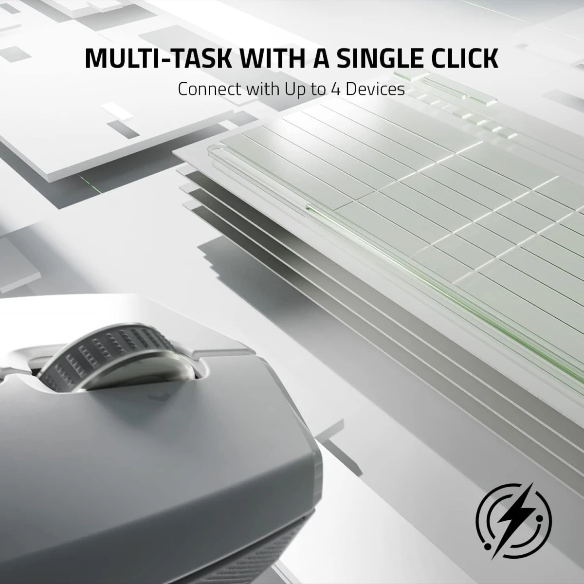 Razer Pro Click Mini Portable Wireless Silent Tactile Sleek & Compact HyperScroll Technology Productivity Dongle Connect up to 4 Devices 7 Programmable Buttons