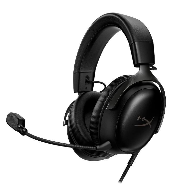 HyperX Cloud III Wired Angled 53mm Drivers DTS Memory Foam Durable Frame Ultra-Clear 10mm Mic USB-C & USB-A 3.5mm For PC, PS5, Xbox Series X|S - Black