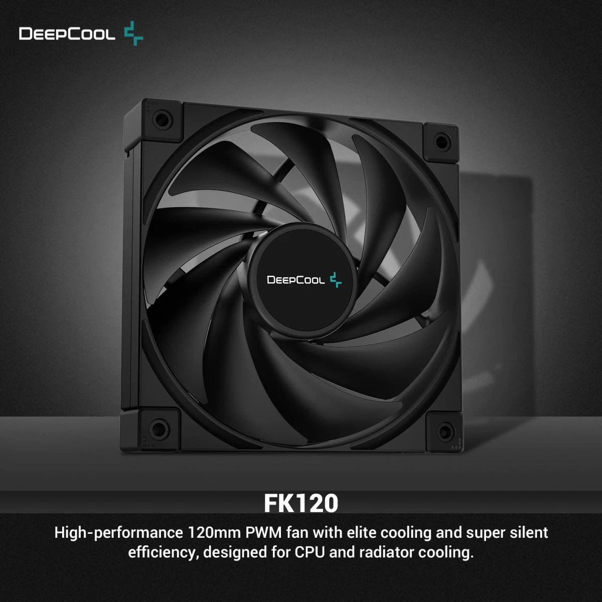 DeepCool FK120 120mm 1850RPM 69CFM 4-Pin PWM High Performance For Cases & CPU Coolers - Black