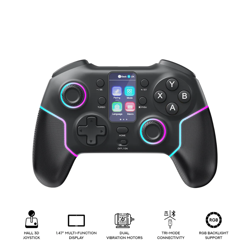 Redragon Drax G902 Bluetooth LCD Display Controller with RGB Backlight – Black 