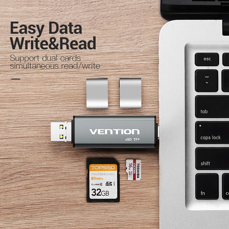 Vention USB2.0 Multi-function Card Reader480Mps TF/SD for MacBook Lenovo ASUS