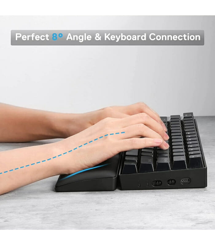 Redragon P035 Meteor S Keyboard Wrist Rest Pad Soft Memory Foam w/ Anti-Slip Rubber Base For 60% 61 Keys Compact Size