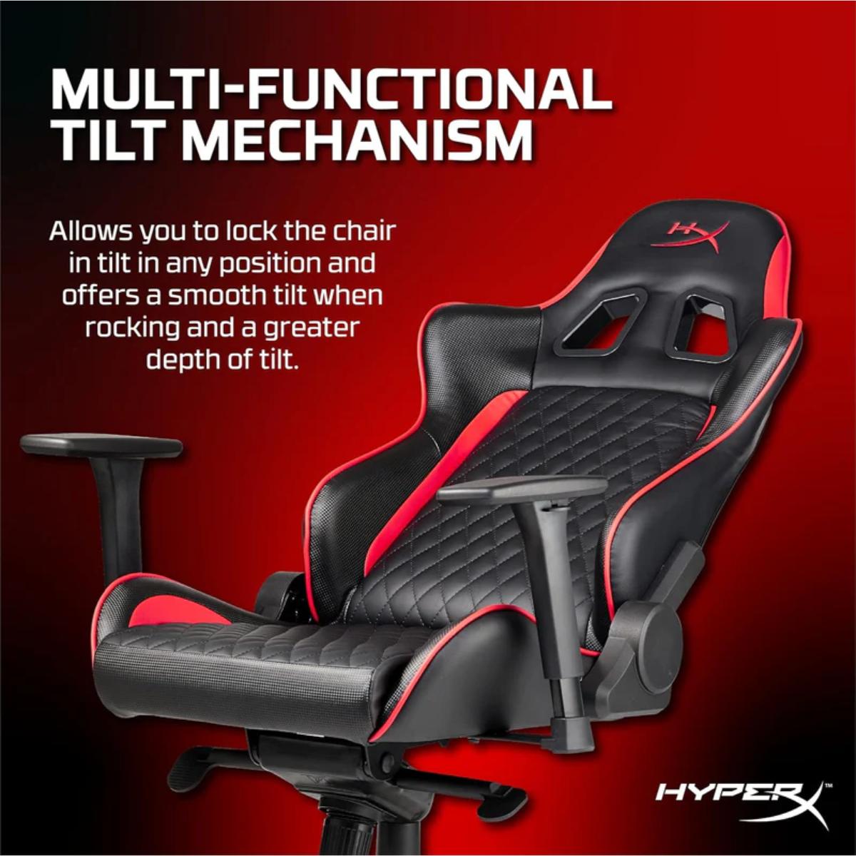 HyperX Blast Gaming Chair - Ergonomic Gaming Chair, Leather Upholstery Video Chair - Red Black PC Racing Tilt Gaslift Foam Armrests Office Secret Hyper X Chair Lab