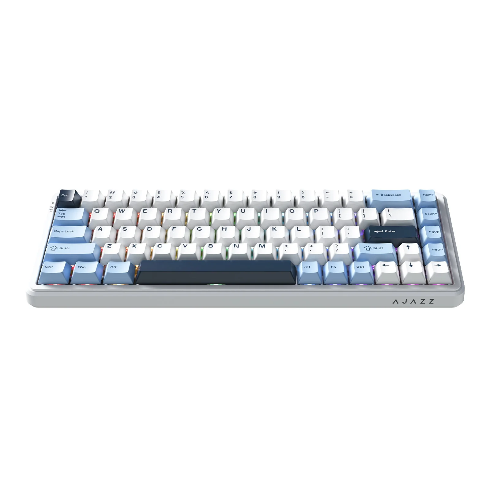 Ajazz Mechanical Gaming Keyboard – Magnetic Switch – RGB Tri Mode- Blue White Blue color – Hot Swappable – 8K wired+ 1K Wireless AK680 Max