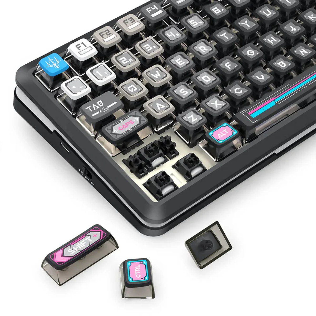 Redragon K708MC RGB Flekact Pro Tri-Mode 75% Hot-Swappable Wireless Mechanical Keyboard with LCD Display (Sunuo Switch)