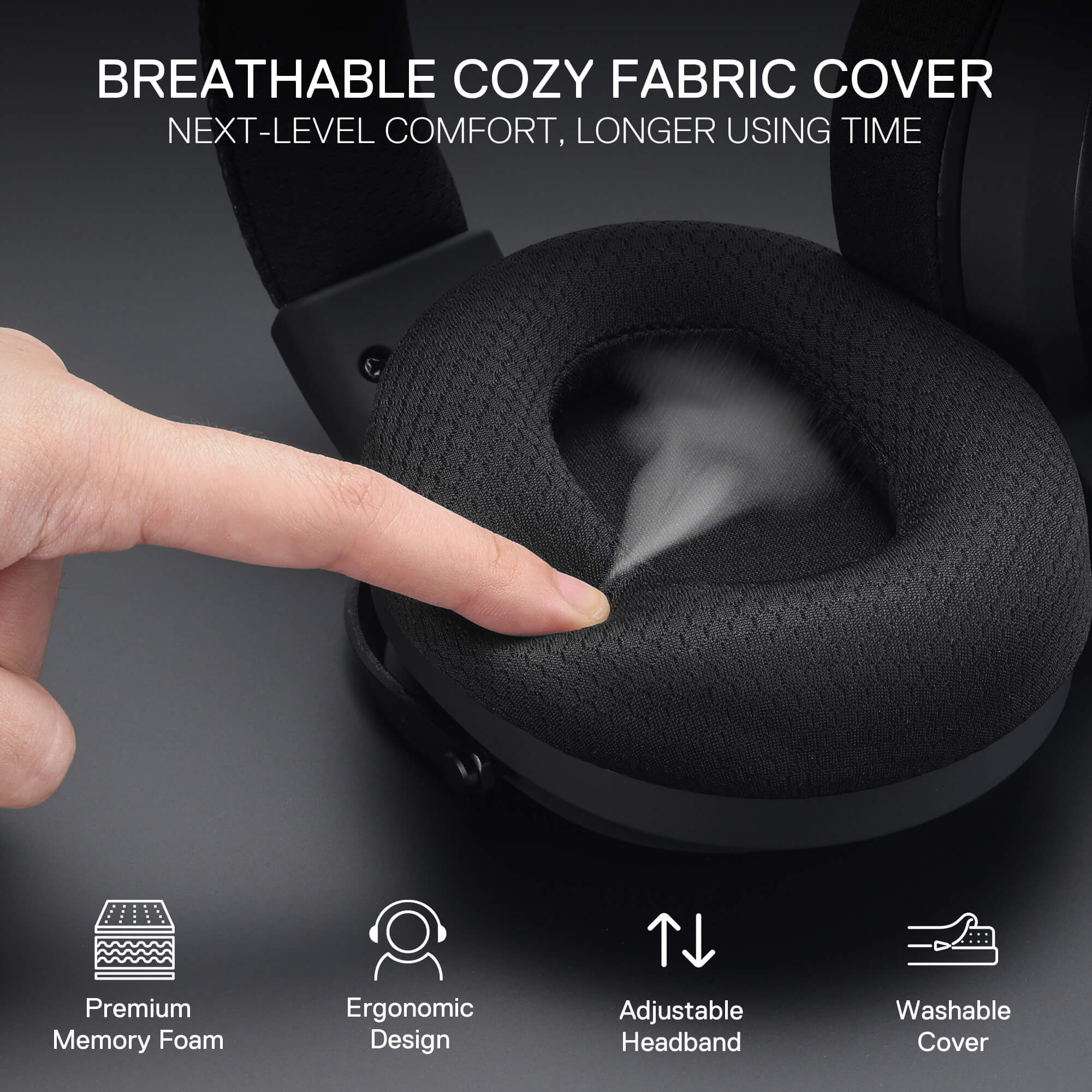 Redragon H858 3-Mode Wireless Gaming Headset, 7.1 Surround Sound, 53 mm Drivers, Memory Foam Ear Pads, Detachable Noise-canceling Microphone