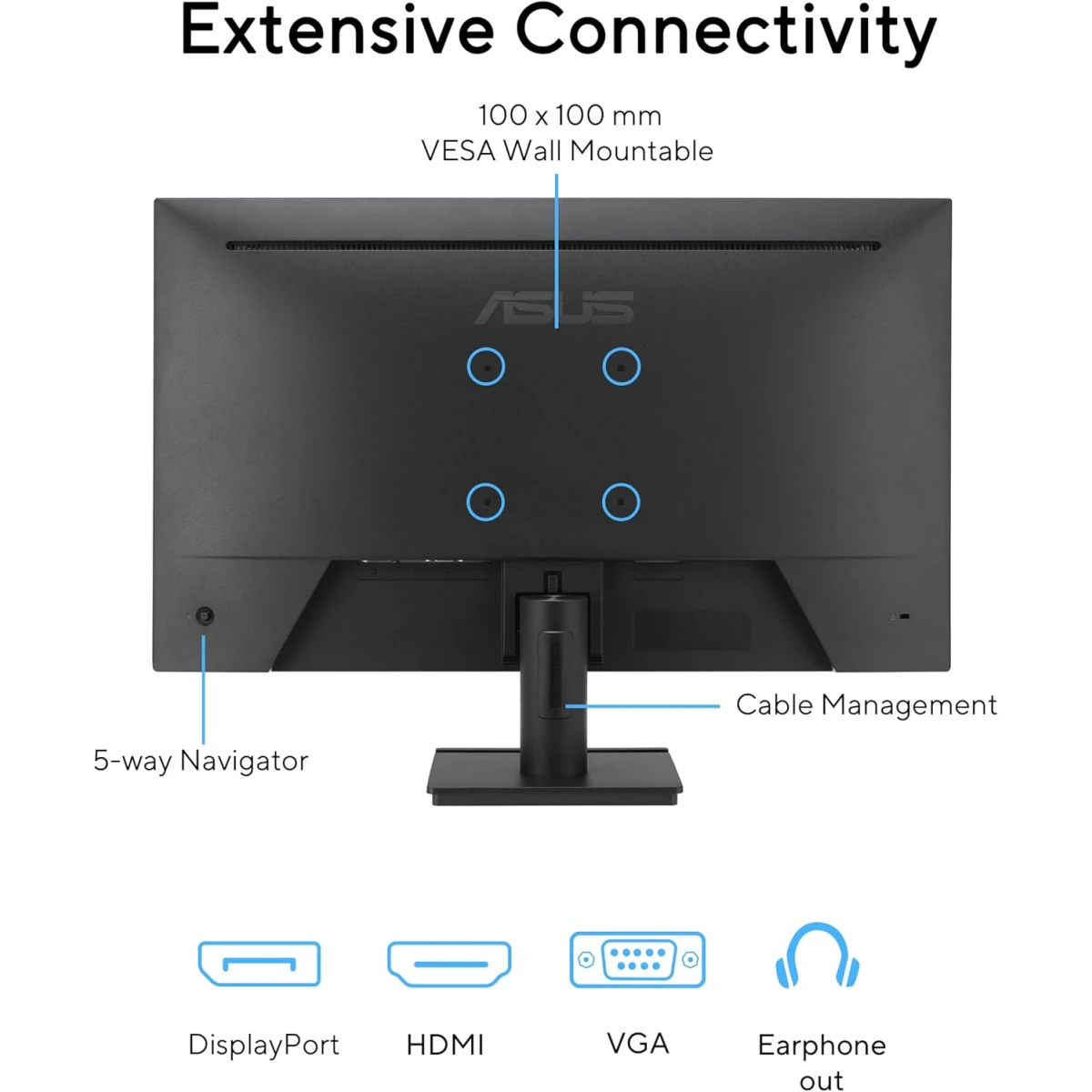 ASUS VA249QG Eye Care Gaming 24” IPS Full HD 120Hz 1ms Low Blue Light Flicker Free Ultra-Slim 300 nits w/ VGA , Display Port , Support 120Hz on PS5 ,HDMI & Speakers