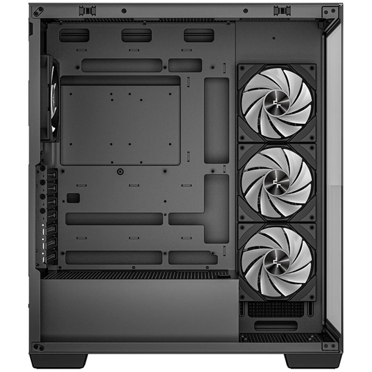 DeepCool CG580 4F Panoramic ATX Mid-Tower Case 4x Pre Installed Fans Single Chamber, Support Back Connectors & Up to 2x 360mm Radiators, Front 2x USB3.0 , Black