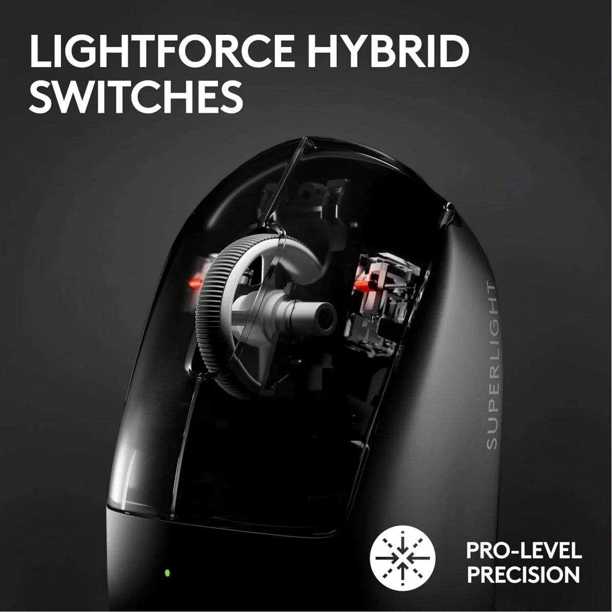 Logitech G PRO X SUPERLIGHT 2 LIGHTSPEED Wireless 4K Polling Lightweight LIGHTFORCE Hybrid Switches HERO 2 Sensor 32,000 DPI USB-C Charging, PC & Mac - White