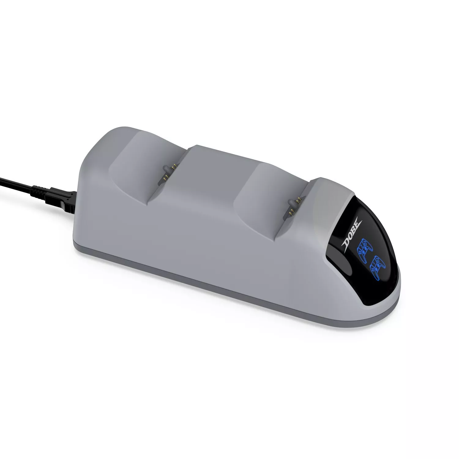DOBE PS5 CHARGING DOCK 2 IN 1 USB C CABLE FAST CHARGING SPEED - Gray