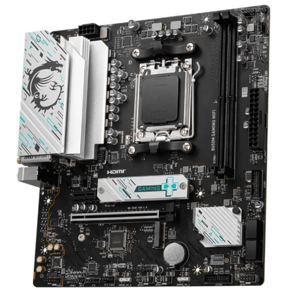 MSI B650M GAMING WIFI 6E mATX - Supports AMD Ryzen 9000/8000 / 7000 Series Processors, AM5 - DDR5 Memory Boost 7800+ MHz/OC, PCIe 4.0 x16, M.2 Gen4