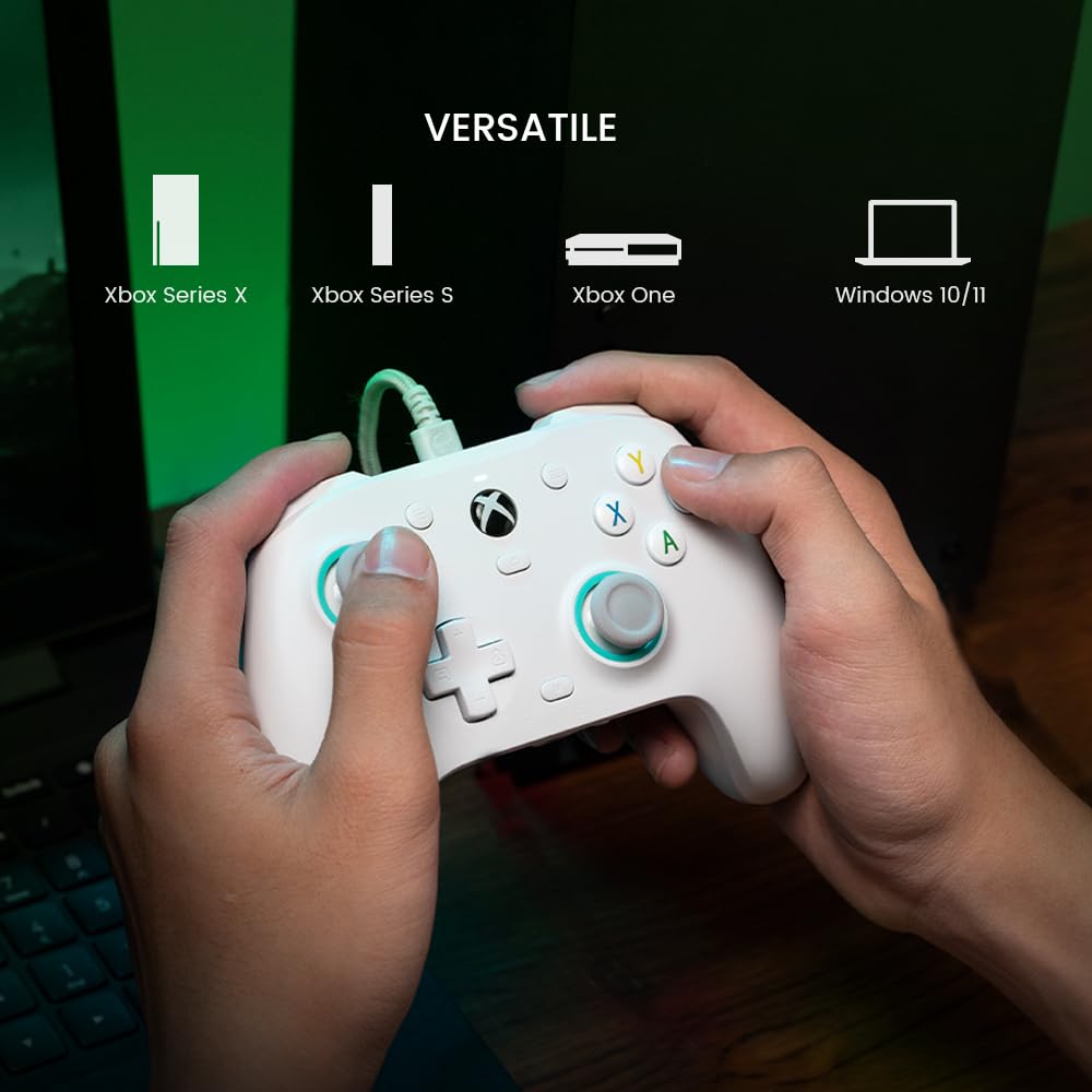 GAMESIR G7 SE WIRED CONTROLLER WITH HALL EFFECT STICKS INCLUDES GAME PASS 1MONTH FOR XBOX AND PC - WHITE