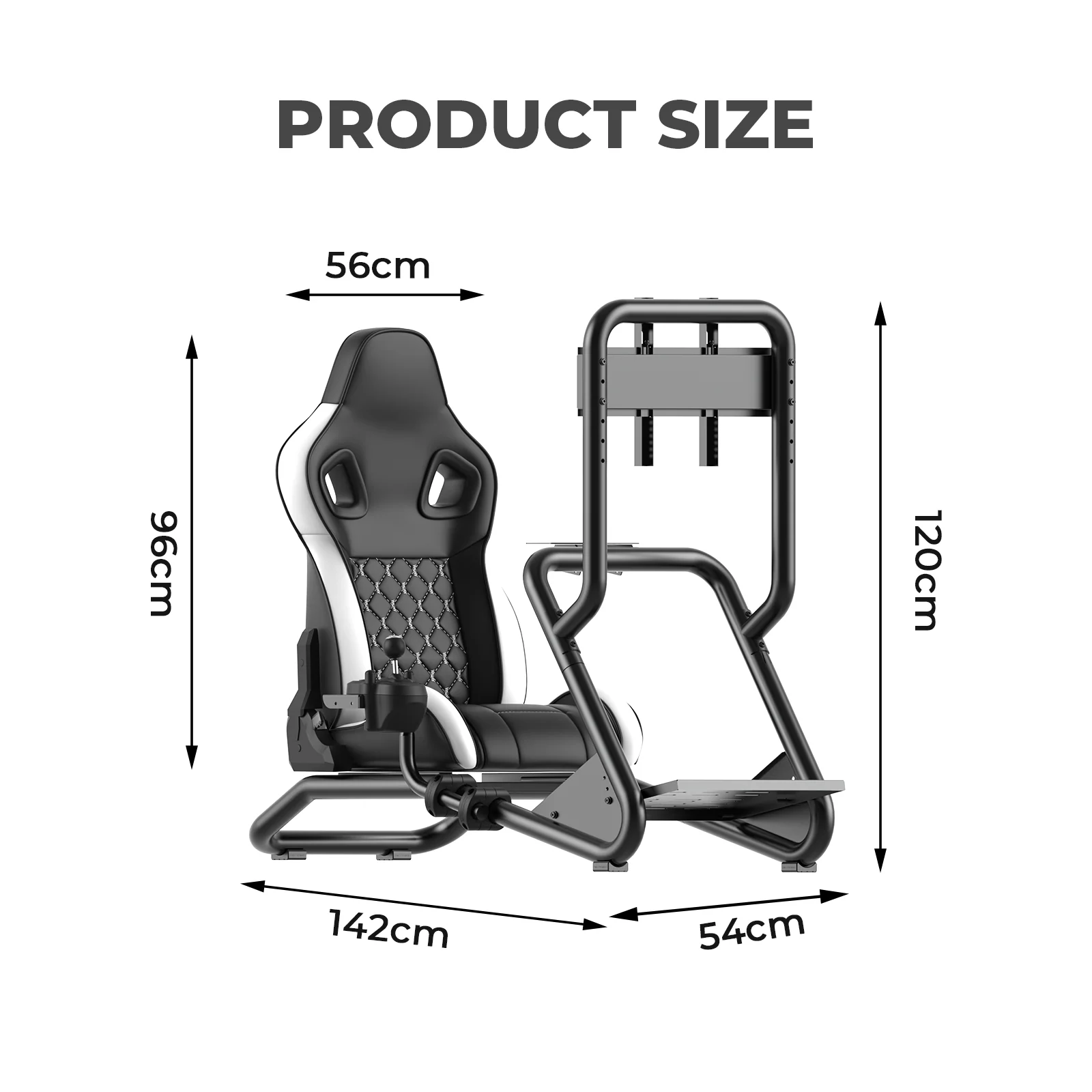 MOG Racing Chair Simulator Steering Wheel Stand With Monitor Stand hover