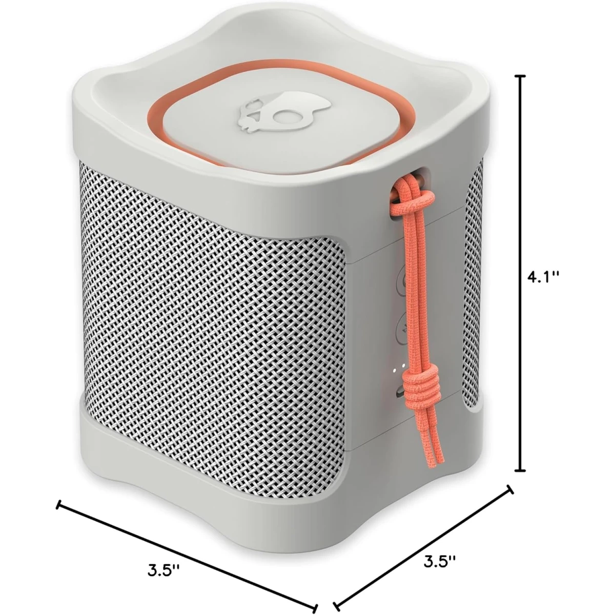 Skullcandy Terrain Mini Wireless Bluetooth Speaker - IPX7 Waterproof Portable with Dual Custom Passive Radiators, 14 Hour Battery, Nylon Wrist Wrap, & True Stereo - Bone