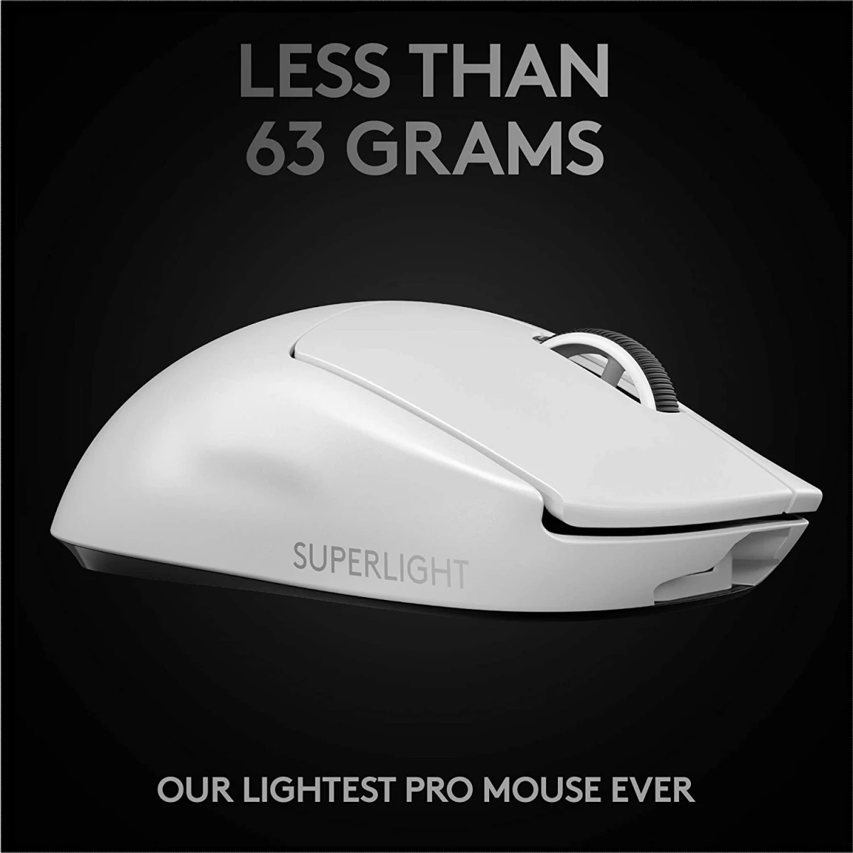 Logitech G PRO X SUPERLIGHT Wireless Ultra-Lightweight 63 grams HERO 25K Sensor 25,600 DPI 5 Buttons - White