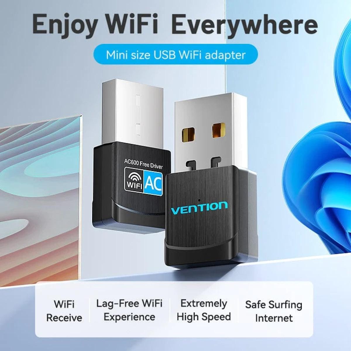 Vention USB Wi-Fi AC650 Dual Band Adapter 2.4G/5G