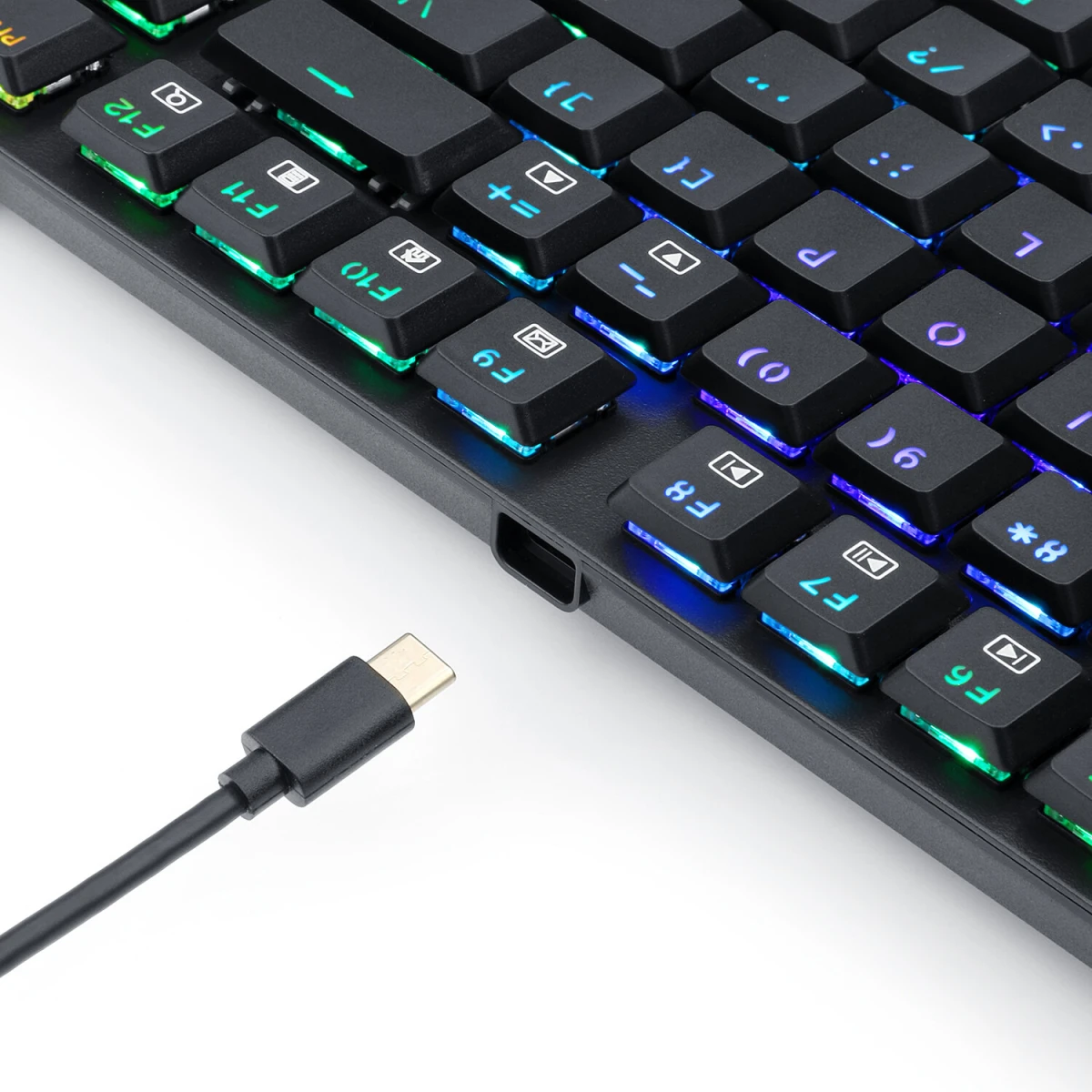 Redragon K607 APS RGB Super Slim TKL Wired Mechanical Gaming Keyboard - Black
