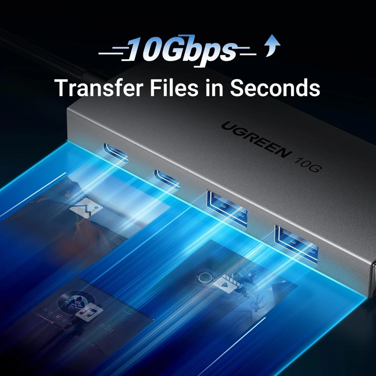 UGREEN CM480 USB C Hub 10Gbps, 4 Ports USB 3.2 HUB with 2 USB-C 3.2 and 2 USB-A 3.2, USB Port Extender for MacBook Pro, MacBook Air, Acer Aspire, HP Laptops, iPad Pro, iPhone 15/15 Pro Max