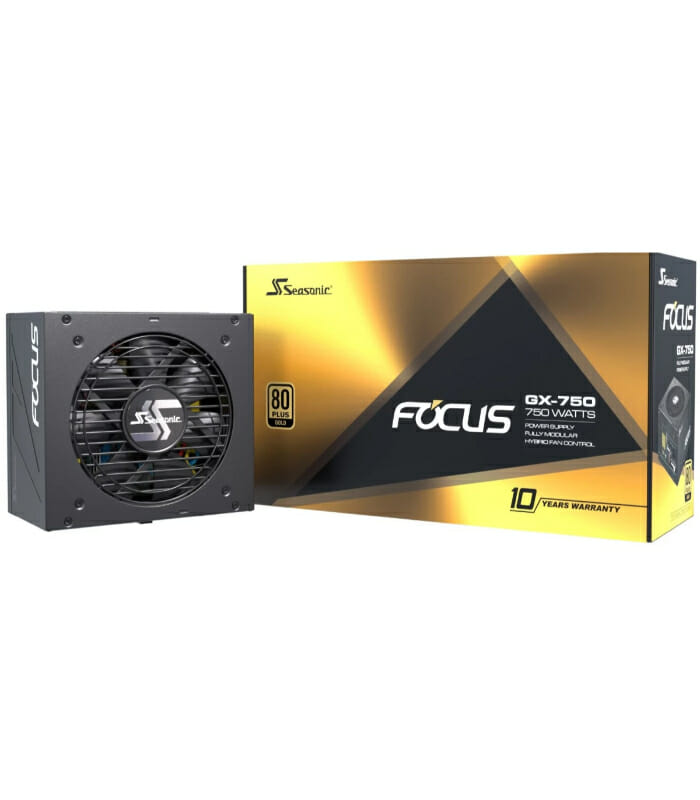 Seasonic FOCUS GX-750 750W 80+ Gold Full-Modular Fan Control in Fanless Silent & Cooling Mode