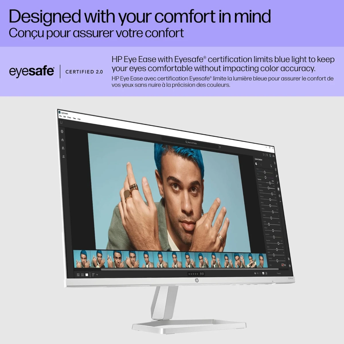 HP 524sw 24" Ultraslim IPS Full HD 100Hz True-Color Low-Blue Light Filter w/ 99% sRGB 300 nits - Silver & White